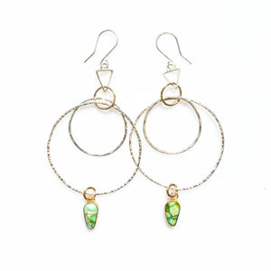 Open image in slideshow, Esmeralda Hoop Earrings, Turquoise
