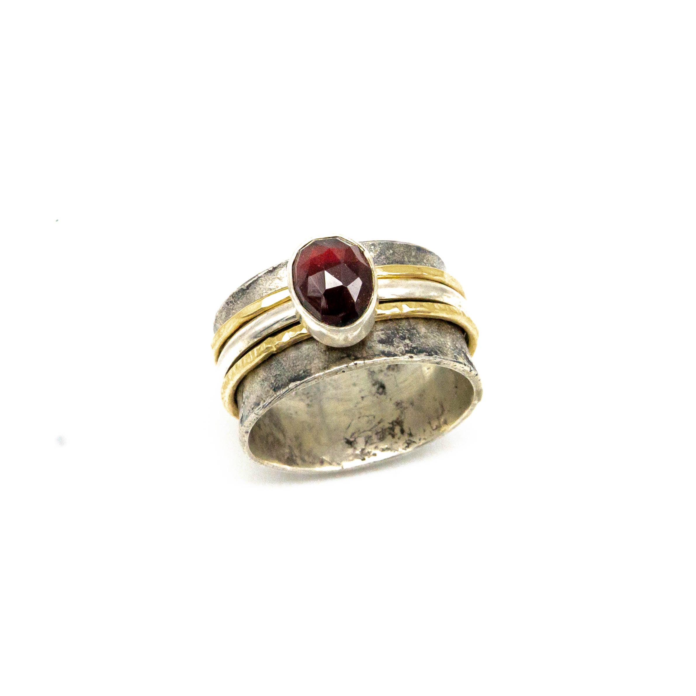 Garnet Spinner Ring, Size 9